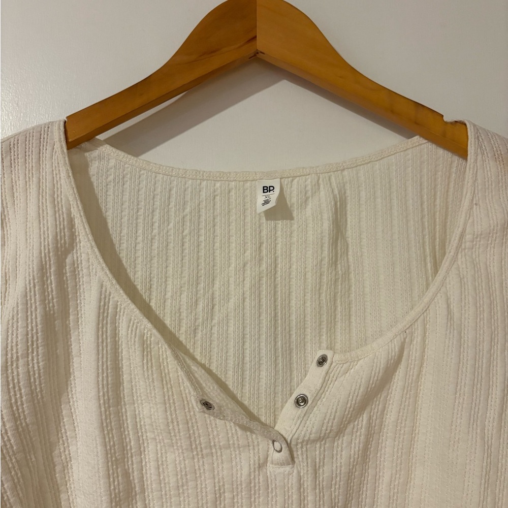 BP Cream Ribbed Crop Top - Picture 2 of 7